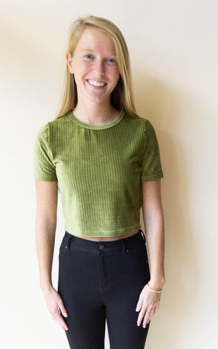 Hillary On The Bass Crop Top, Olive